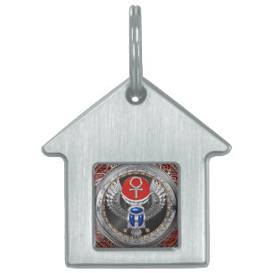 [400] Sacred Silver Egyptian Winged Scarab & Ankh Tiermarke