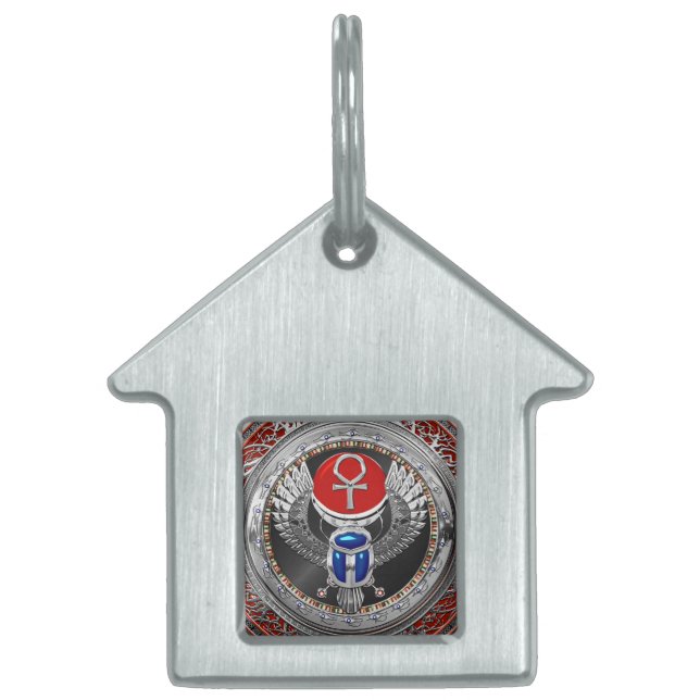 [400] Sacred Silver Egyptian Winged Scarab & Ankh Tiermarke (Vorderseite)