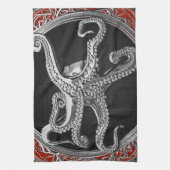 [400] Sacred Silver Octopus in Defensive Posture Geschirrtuch (Vertikal)