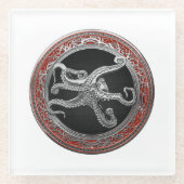 [400] Sacred Silver Octopus in Defensive Posture Glasuntersetzer (Vorderseite)