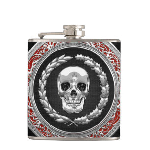 [400] Silberner Totenkopf Flachmann