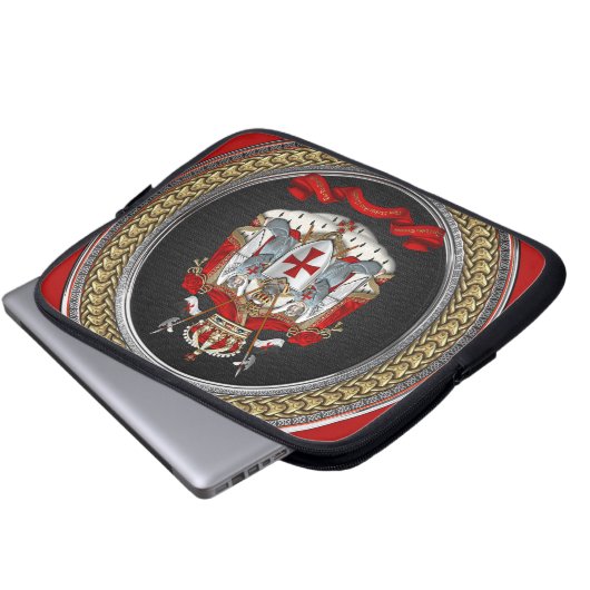 [400] Tempelwappen der Ritter Laptopschutzhülle (Vorne Knopf)