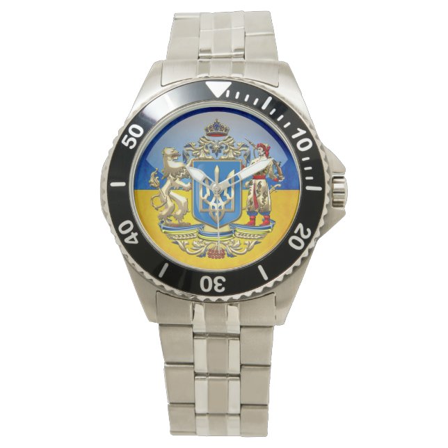 [400] Ukraine: Vorgeschlagene größere Wappen Armbanduhr (Vorderseite)
