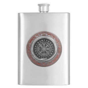 [400] Vegvisir - Viking Silver Magic Runic Compass Flachmann