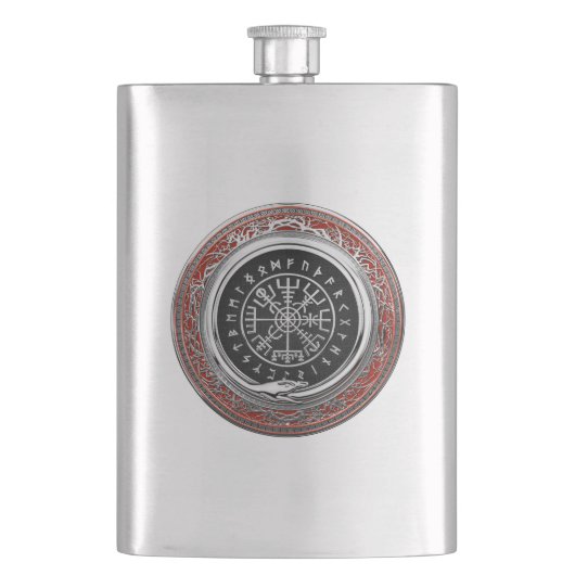 [400] Vegvisir - Viking Silver Magic Runic Compass Flachmann (Vorderseite)