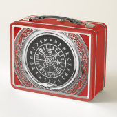 [400] Vegvisir - Viking Silver Magic Runic Compass Metall Brotdose (Rückseite)