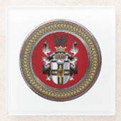 [400] Wappen-Teutonenkappe Glasuntersetzer (Vorderseite)
