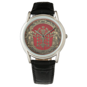 [400] Zwei goldene Ninurtas mit Baum des Lebens Armbanduhr