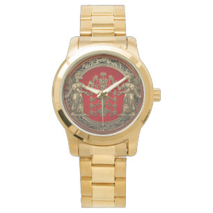 [400] Zwei goldene Ninurtas mit Baum des Lebens Armbanduhr