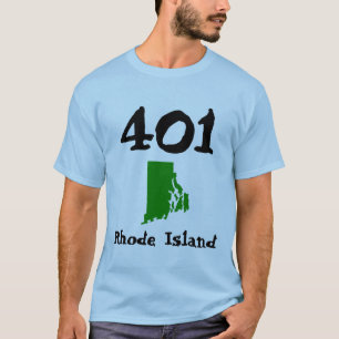 401, Area Code of Rhode Island RI Ocean Staat T-Shirt