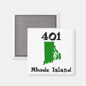 401, Gebietscode der Insel Rhode Magnet (Vorderseite/Rückseite)
