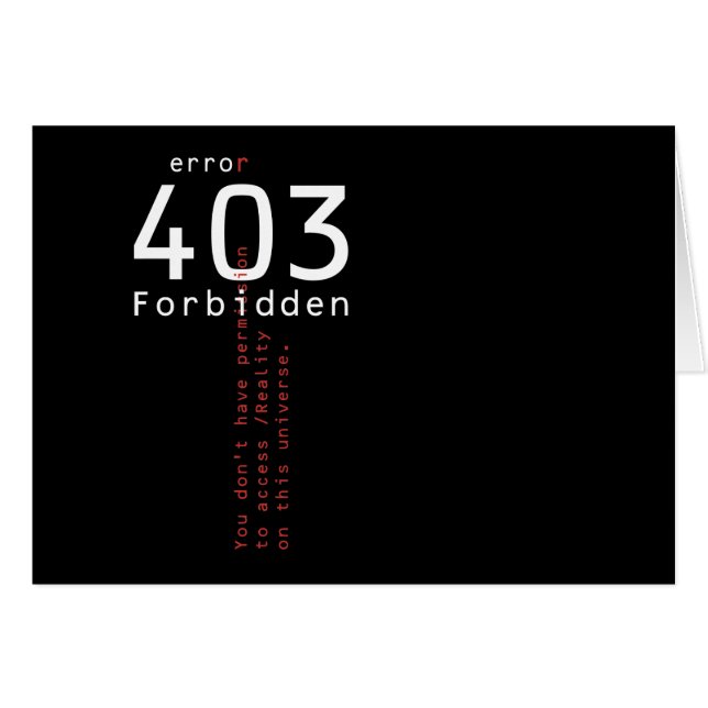 403 verbotene Wirklichkeitsdunkelheitskarte (Vorderseite (Horizontal))