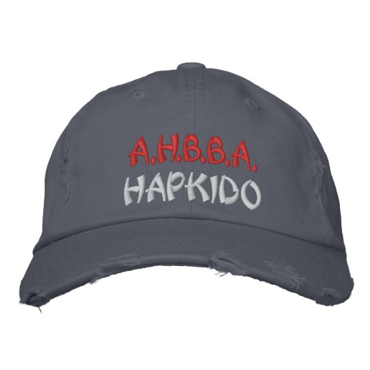 404 AHBBA Hapkido Blue Hat Bestickte Kappe (Vorderseite)