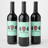404 Brain Not Found Funny Wine Label Weinetikett (Flaschen)