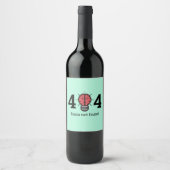 404 Brain Not Found Funny Wine Label Weinetikett (Vorderseite)