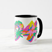 404 Coded Drip Typography PNG | Farbige Schmelz G Tasse (VorderseiteRechts)