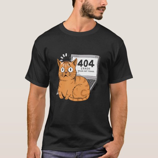 404 Error Brain Not Found Funny Programmer Coder C T-Shirt (Vorderseite)