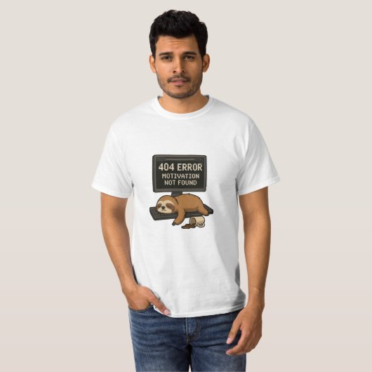 404 Error Sloth Funny T-Shirt (Vorne ganz)
