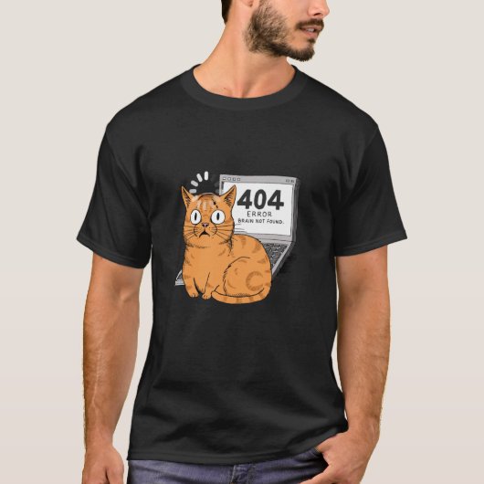 404 Fehler Gehirn nicht gefunden Lustiger Programm T-Shirt (Vorderseite)