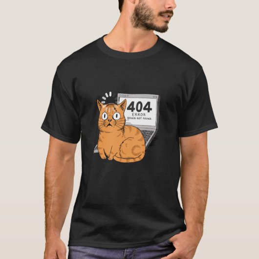 404 Fehler Gehirn nicht gefunden Lustiger Programm T-Shirt (Vorderseite)