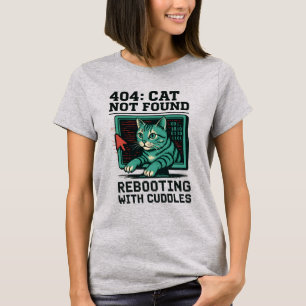 404 Fehler Katze nicht gefunden Neustart mit Kusch T-Shirt