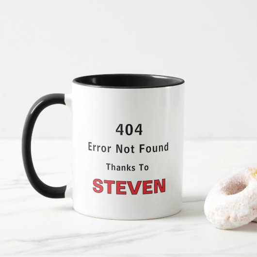 404 Fehler nicht gefunden dank Individuelle Name Tasse (Mit Donut)