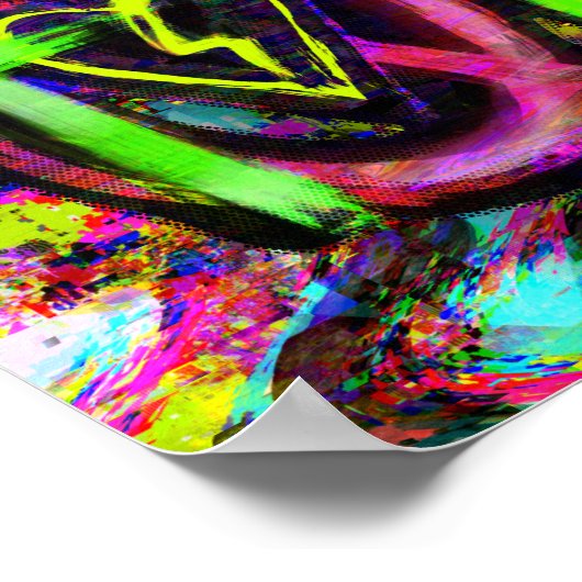 404 Fehlermeldung Cyberpunk Dystopian Future Art Poster (Ecke)