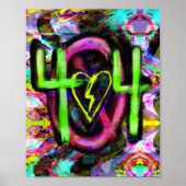 404 Fehlermeldung Cyberpunk Dystopian Future Art Poster (Vorne)