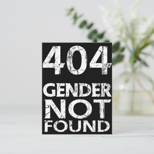 404 Gender not found - Agender Pride Postkarte (Stehend Vorderseite)