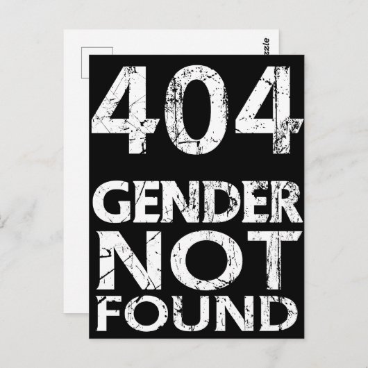 404 Gender not found - Agender Pride Postkarte (Vorne/Hinten)