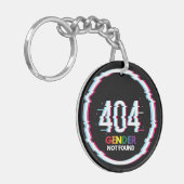 404 Gender Not Found | Funny LGBTQ | Pride Schlüsselanhänger (Vorderseite links)
