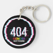 404 Gender Not Found | Funny LGBTQ | Pride Schlüsselanhänger (Rückseite)