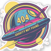 404 Gravity not found - Retro Space Pop Art Aufkleber (Vorderseite)