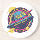 404 Gravity not found - Retro Space Pop Art Getränkeuntersetzer (Vorne)