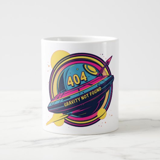 404 Gravity not found - Retro Space Pop Art Jumbo-Tasse (Vorderseite)