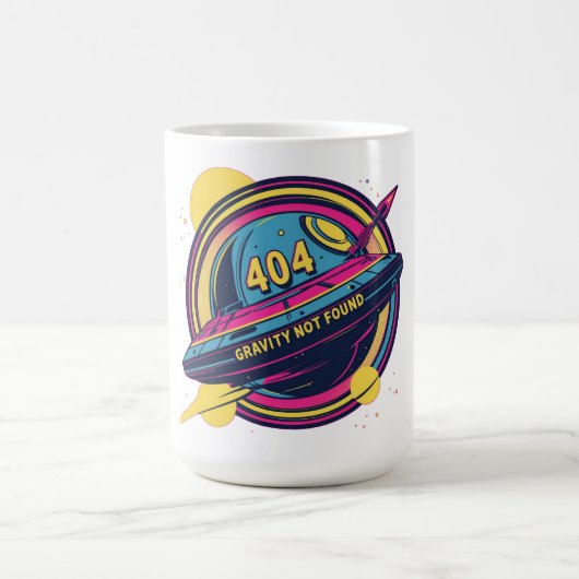 404 Gravity not found - Retro Space Pop Art Kaffeetasse (Mittel)