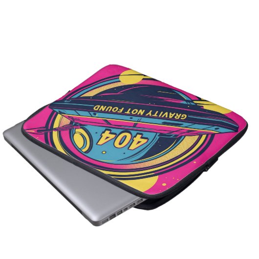 404 Gravity not found - Retro Space Pop Art Laptopschutzhülle (Vorne Knopf)