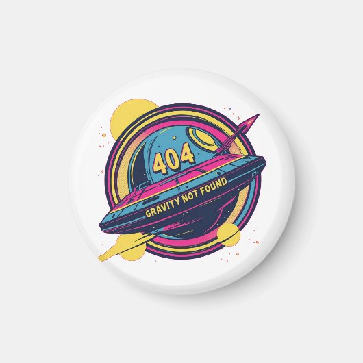 404 Gravity not found - Retro Space Pop Art Magnet (Vorne)