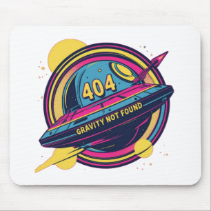 404 Gravity not found - Retro Space Pop Art Mousepad