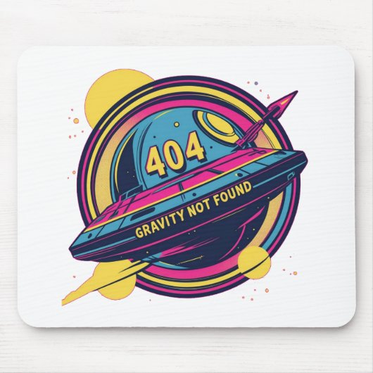 404 Gravity not found - Retro Space Pop Art Mousepad (Vorne)