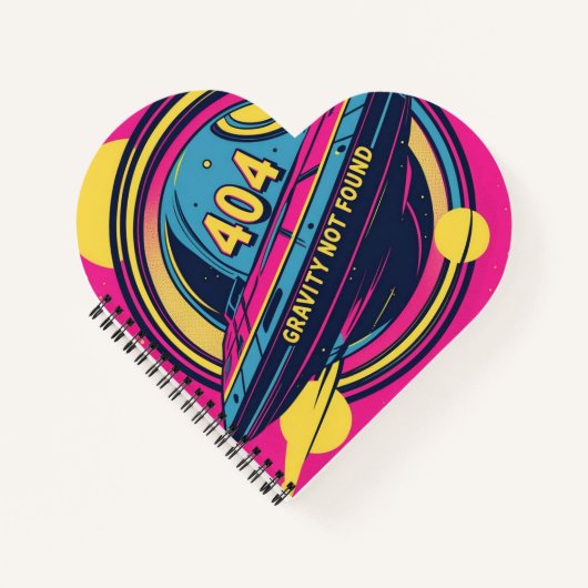 404 Gravity not found - Retro Space Pop Art Notizblock (Vorderseite)