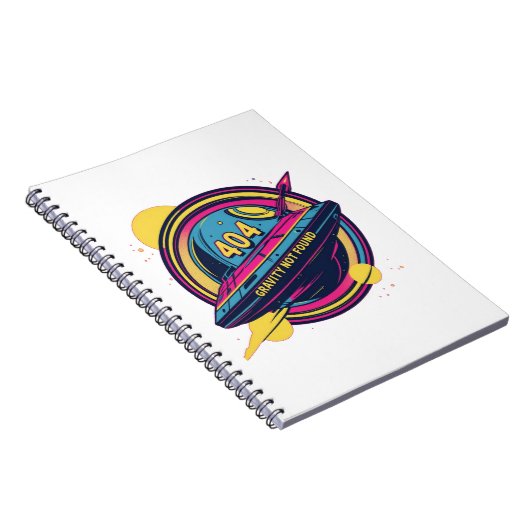 404 Gravity not found - Retro Space Pop Art Notizblock (Rechte Seite)