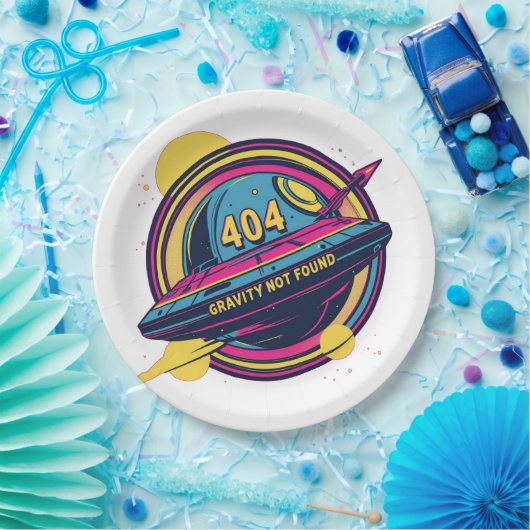 404 Gravity not found - Retro Space Pop Art Pappteller (Party)