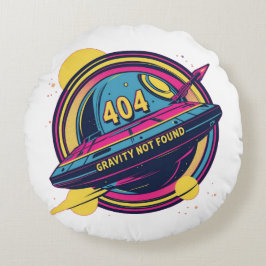 404 Gravity not found - Retro Space Pop Art Rundes Kissen