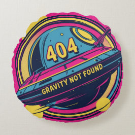 404 Gravity not found - Retro Space Pop Art Rundes Kissen