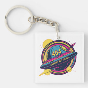 404 Gravity not found - Retro Space Pop Art Schlüsselanhänger