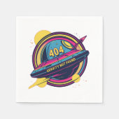 404 Gravity not found - Retro Space Pop Art Serviette (Vorderseite)