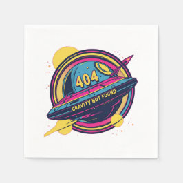 404 Gravity not found - Retro Space Pop Art Serviette