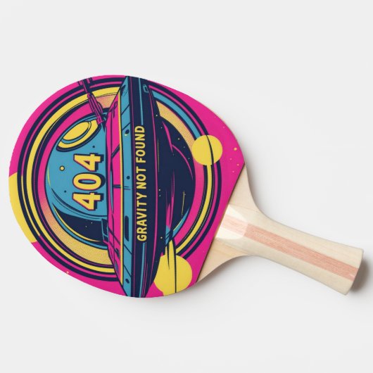 404 Gravity not found - Retro Space Pop Art Tischtennis Schläger (Seitenansicht)