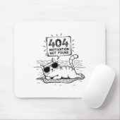 404 Motivation Not Found Funny Lazy Cat Humor Cat  Mousepad (Mit Mouse)